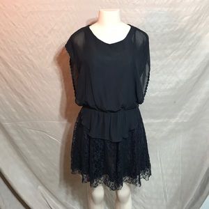 Nico La Little Black Sun Dress Lace Layered Short